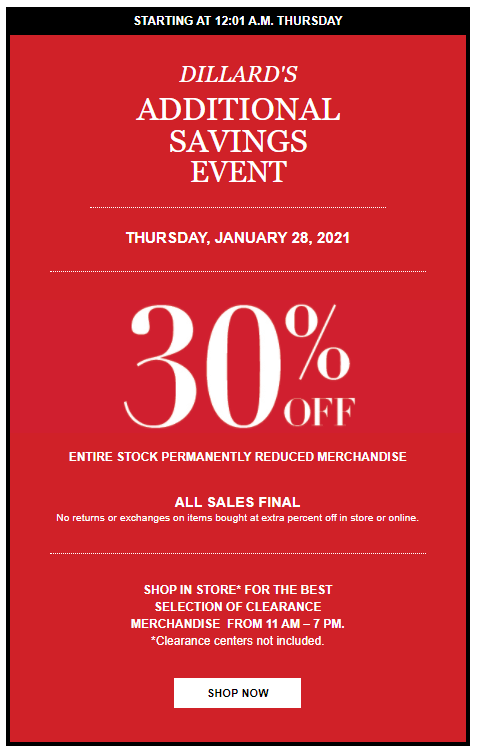 dillards promo.code