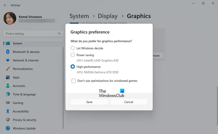 how to put roblox on high-performance graphics mode