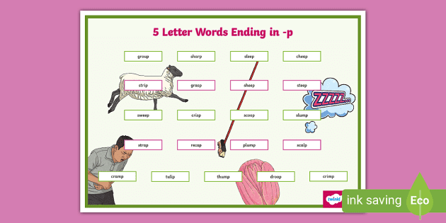 5 letter words ending with p