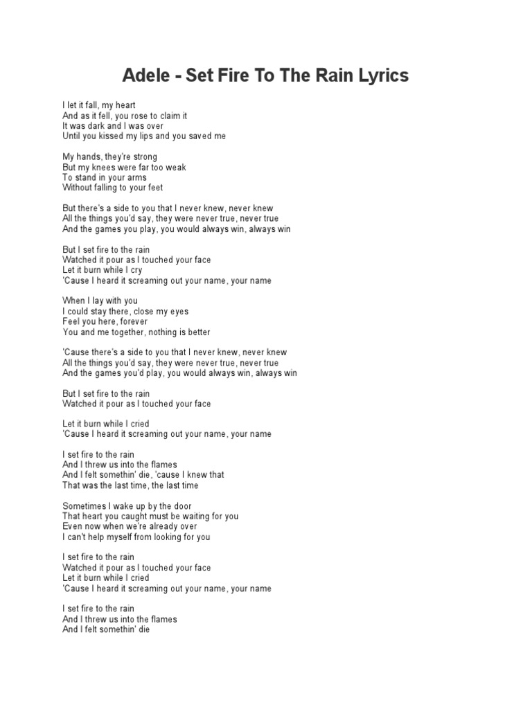 adele fire in my heart lyrics