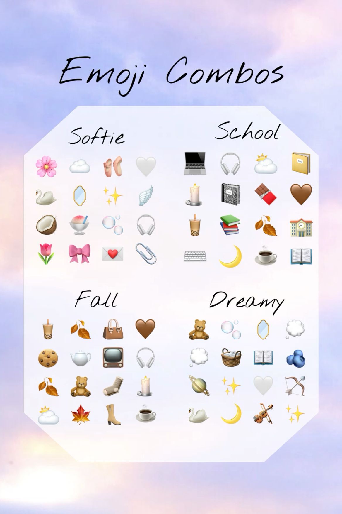 aesthetic emoji combos