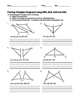 triangle congruence postulates worksheet