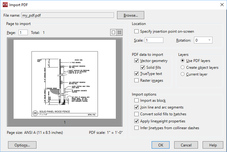how to import pdf to autocad