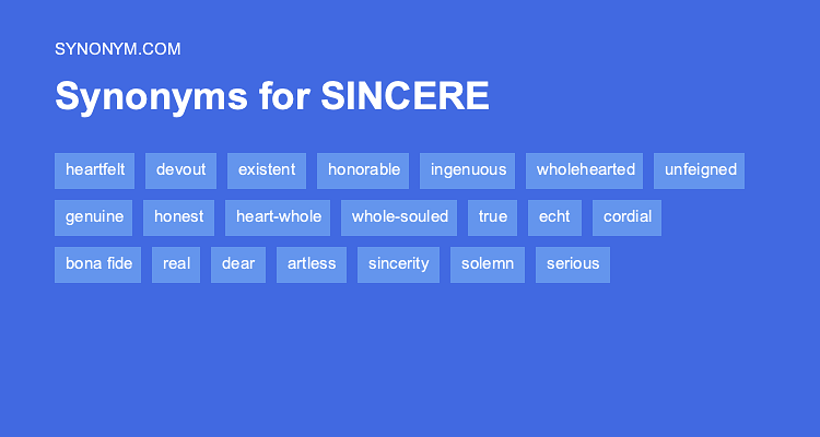 thesaurus for sincerely