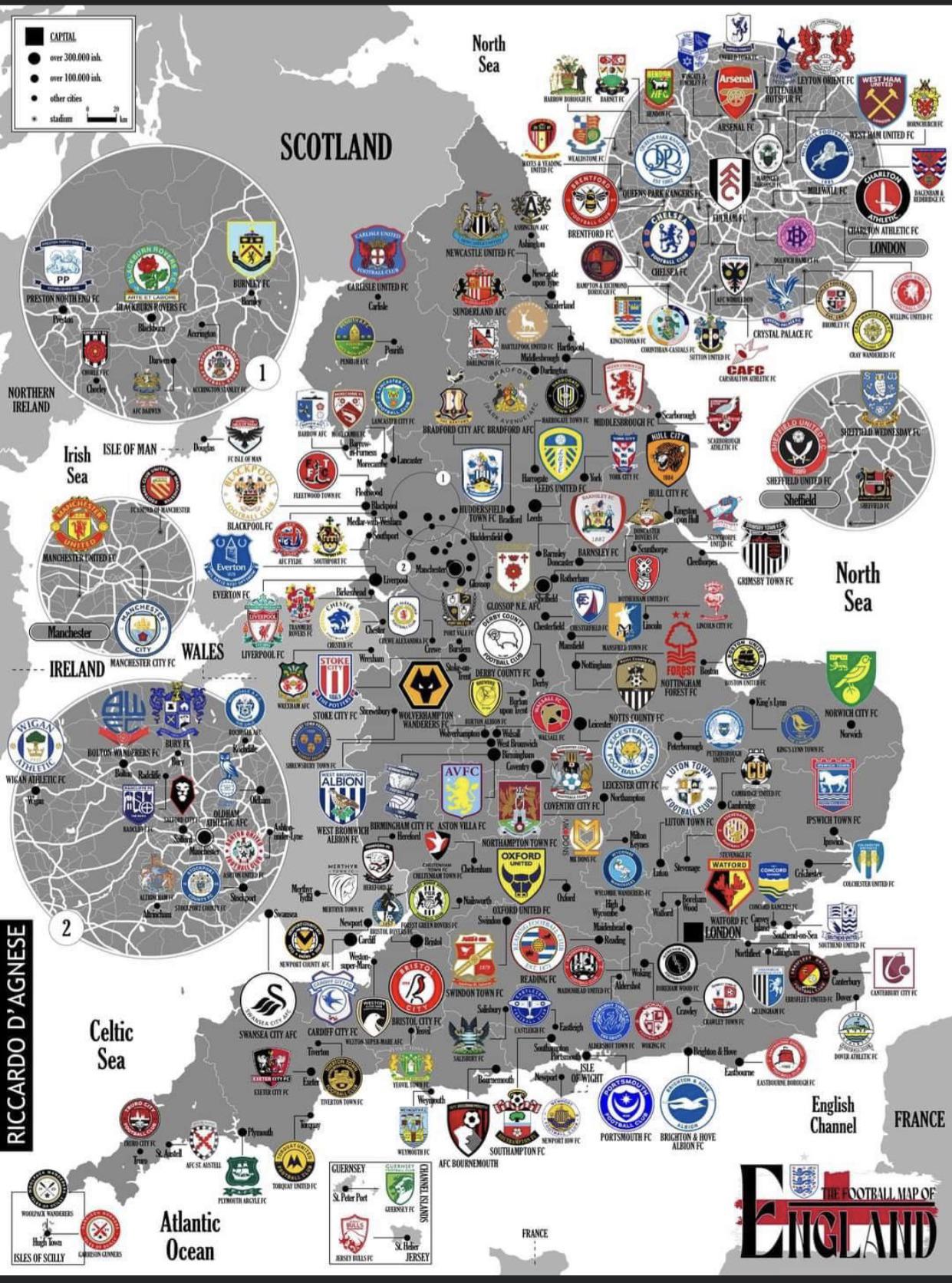 map premier league clubs