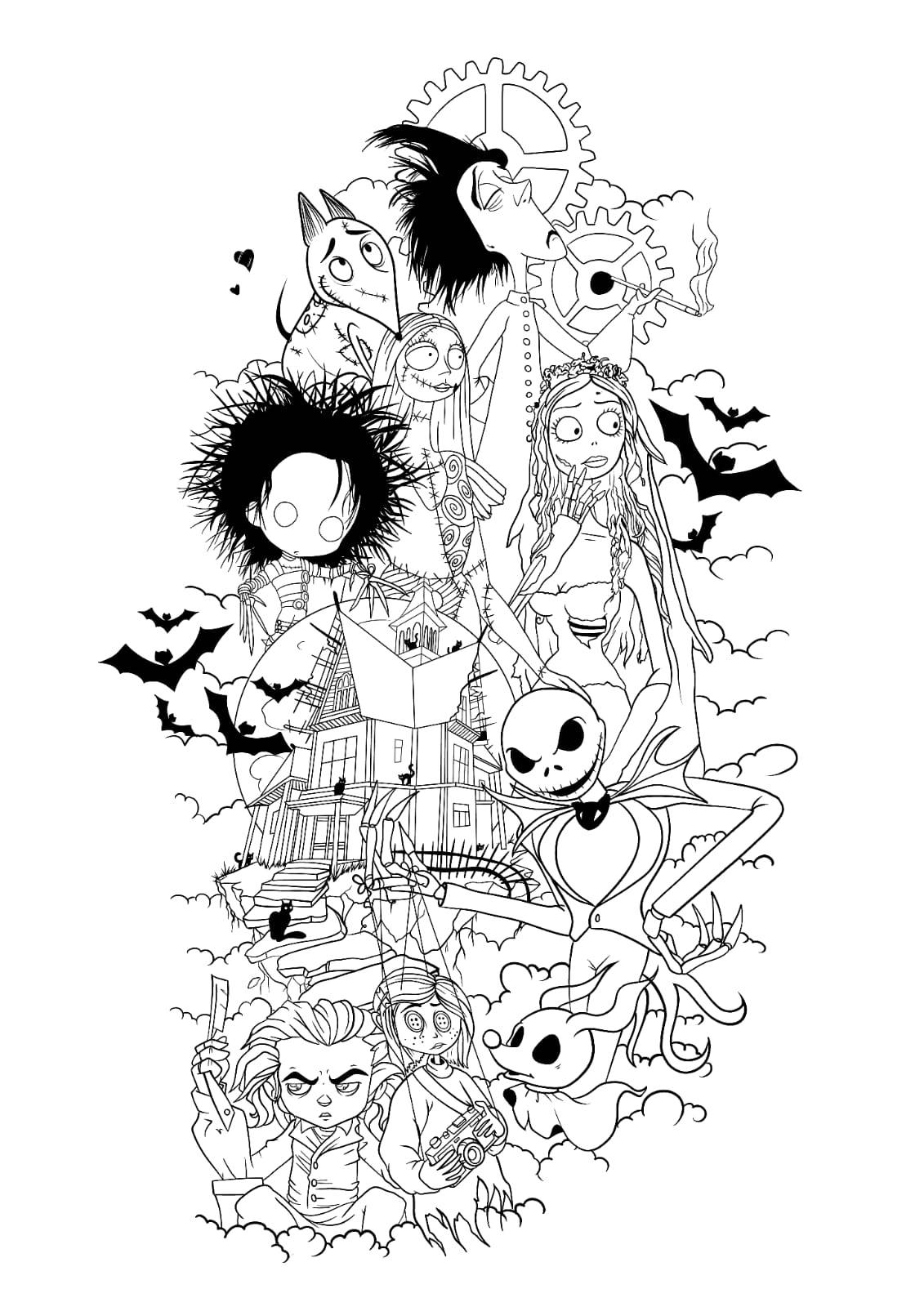 tim burton tattoo designs