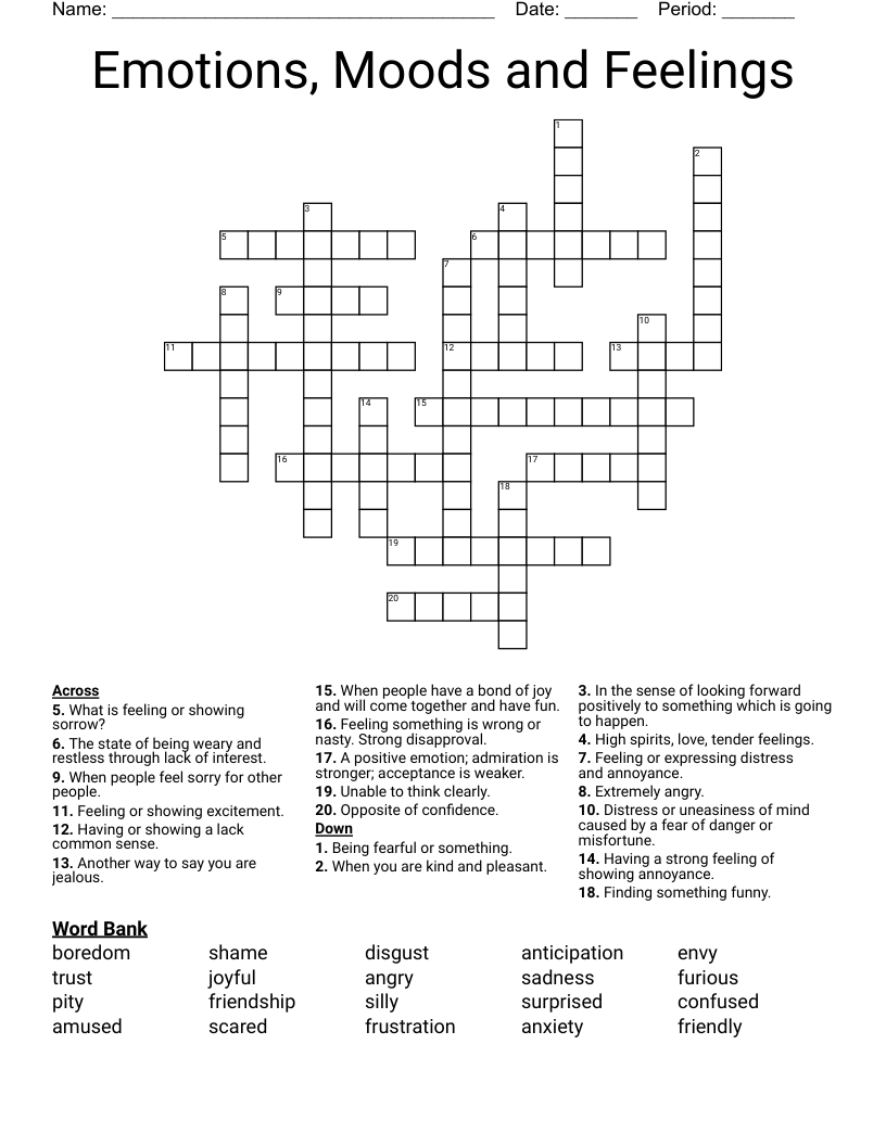 express feelings crossword clue