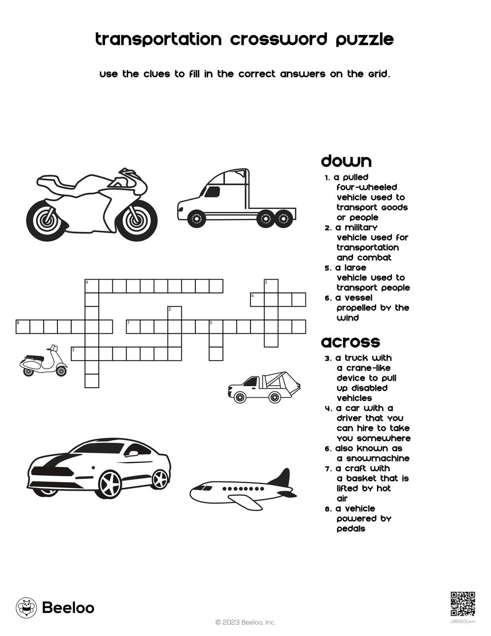 crossword clue vehicle