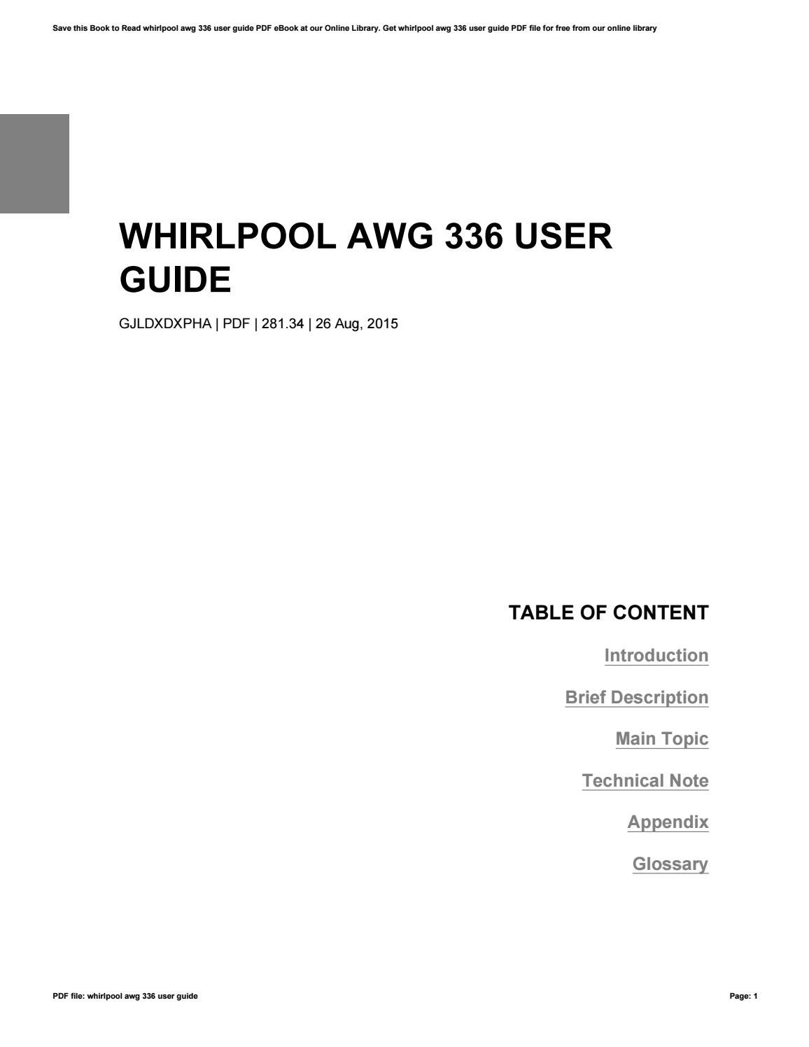 whirlpool user guide