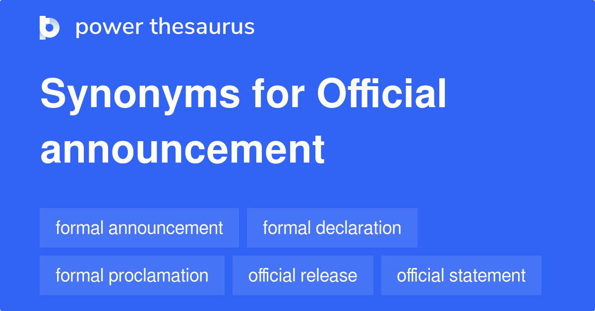 announcement thesaurus