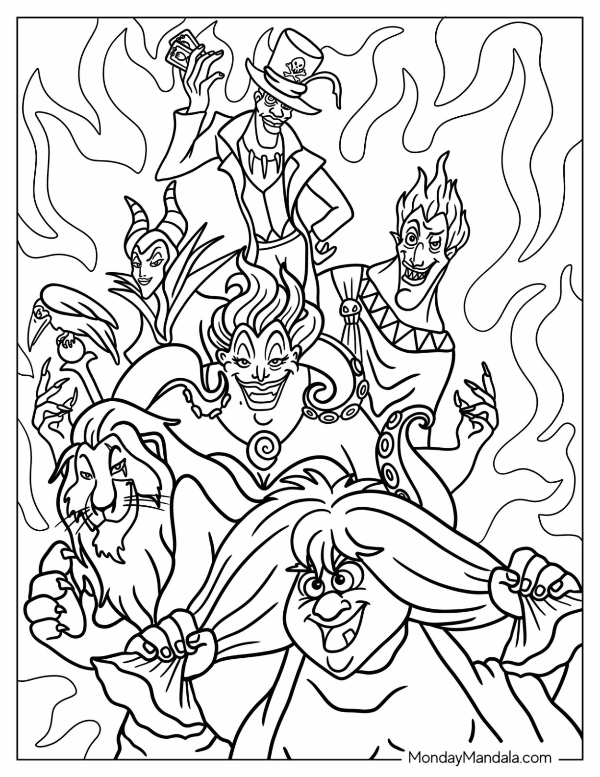 coloring pages disney villains