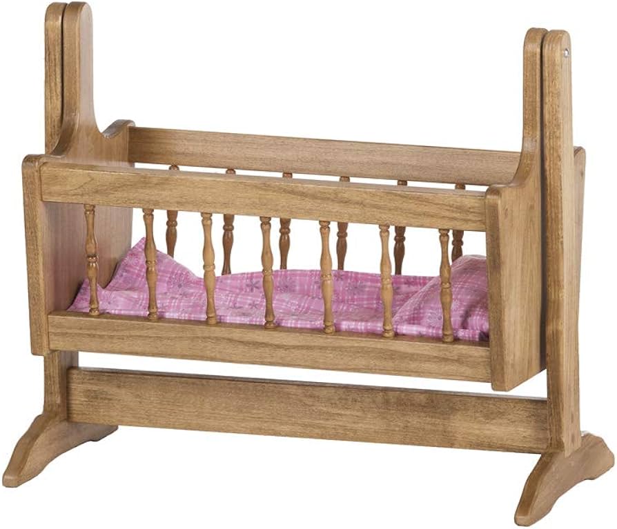 wooden doll cradle