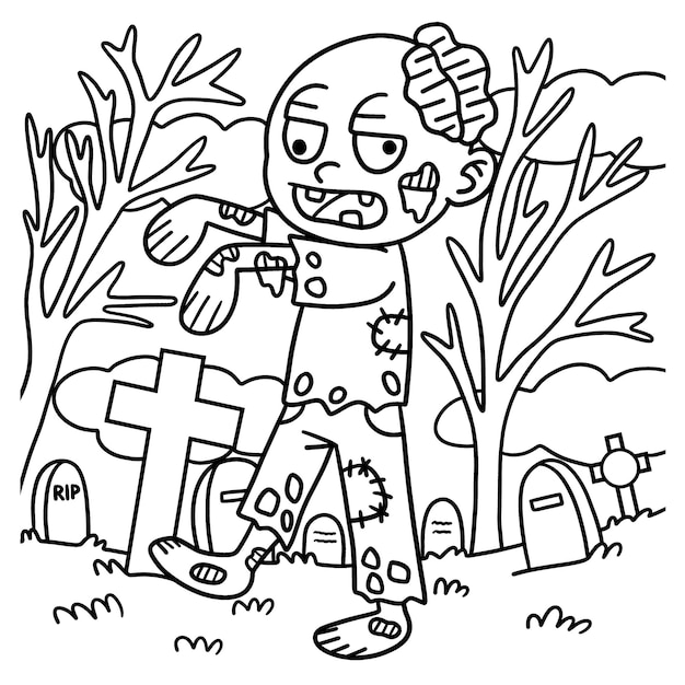 dibujos de zombie para colorear