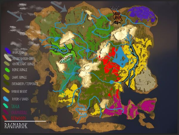 ark survival ragnarok map