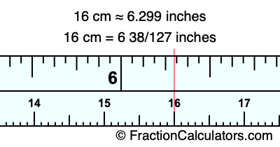 how many inches in 16 cm