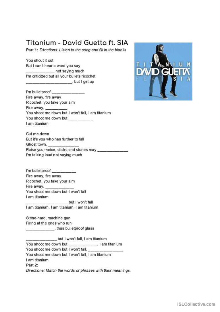 titanium lyrics pdf