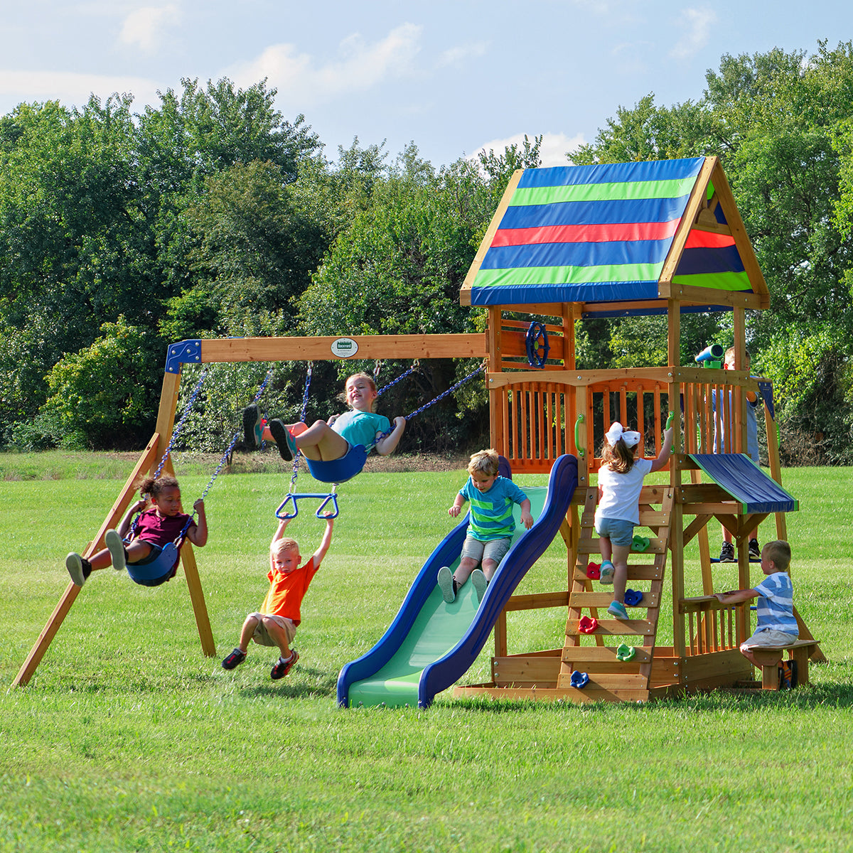 backyard discovery northbrook swing & play set