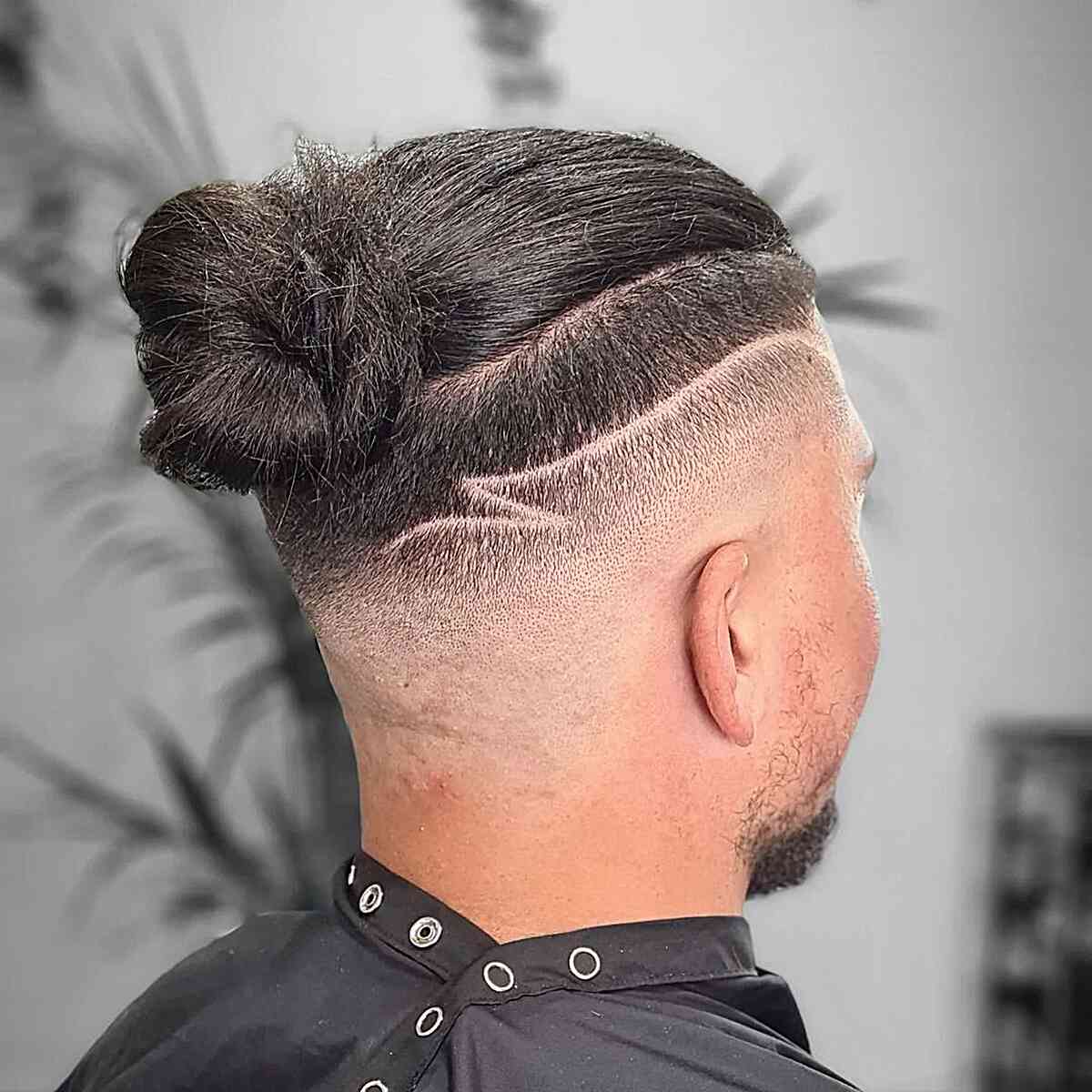 drop fade man bun