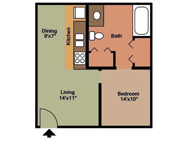 1 bed 1 bath apartment