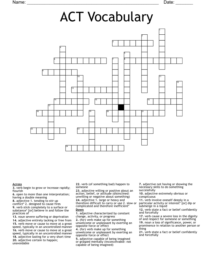 act crossword clue