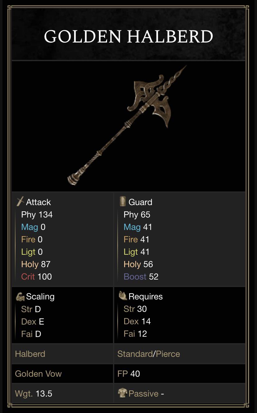 is golden halberd good