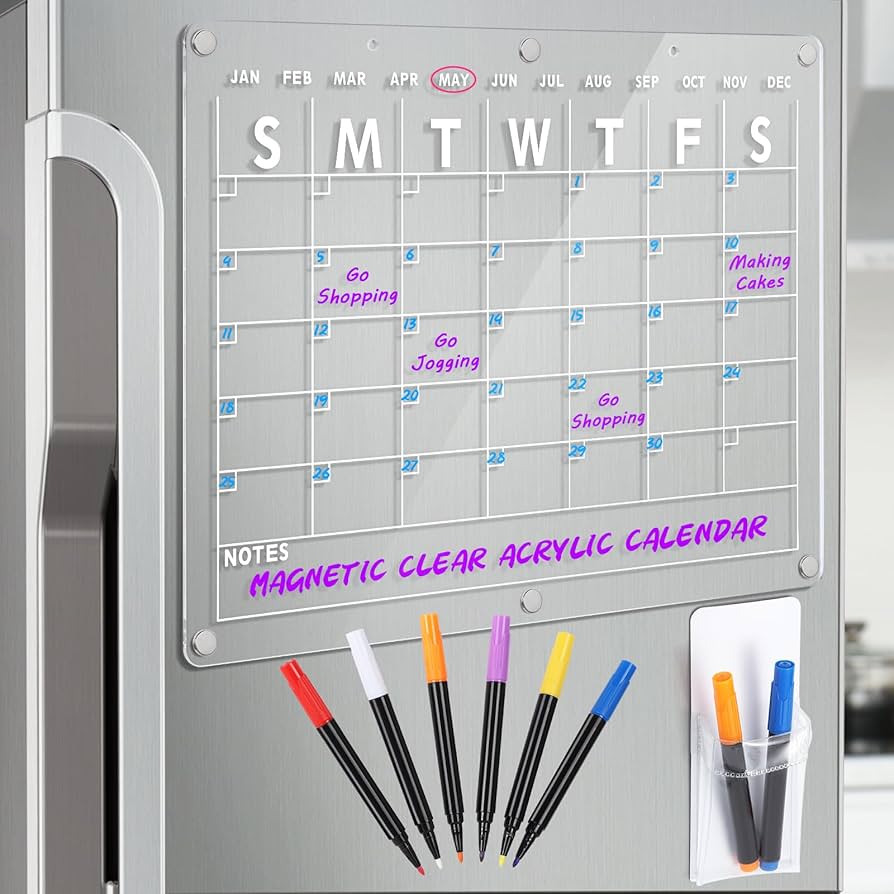 acrylic magnetic calendar for fridge