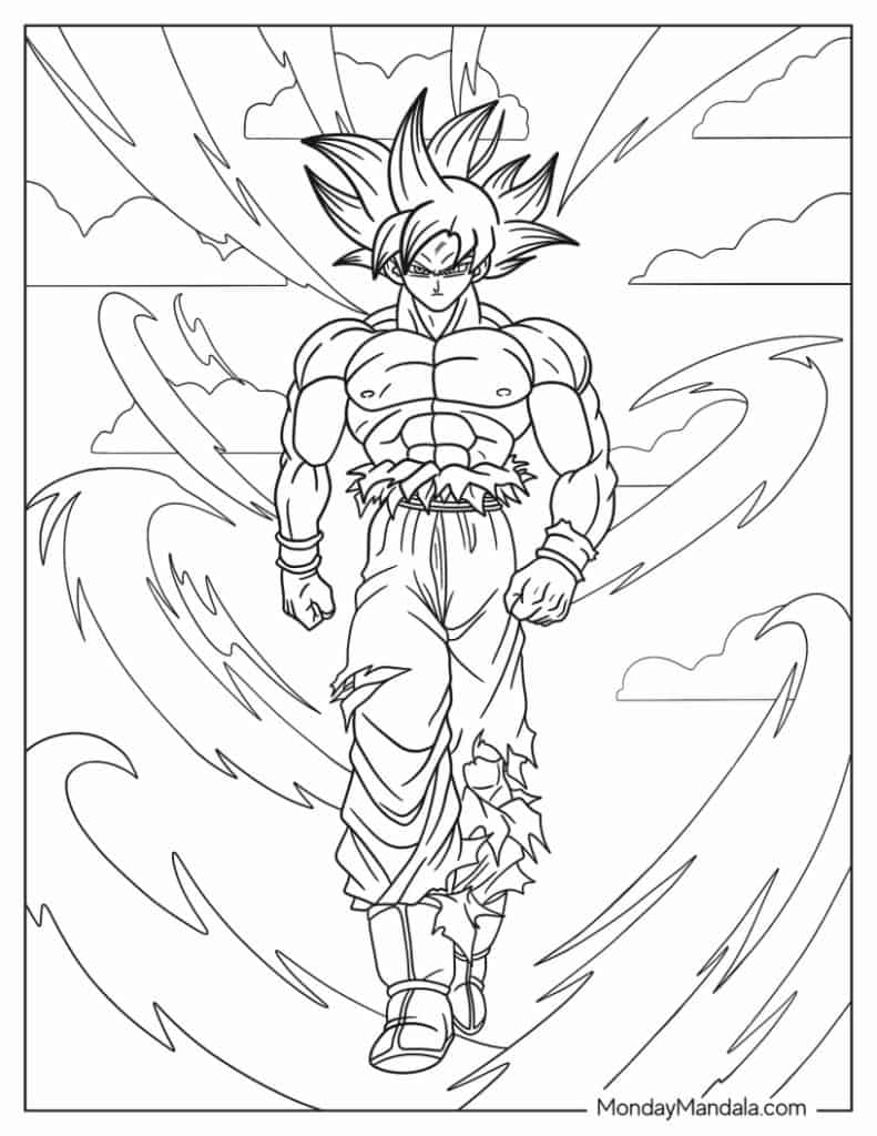 goku super saiyan 1 coloring pages