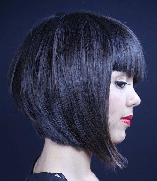 a line bob with fringe