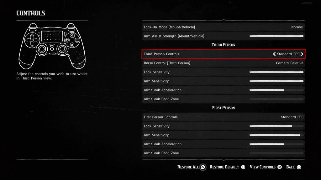 red dead redemption 2 horse controls ps4