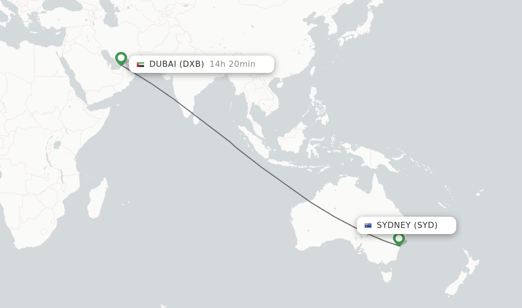 australia to dubai flight duration