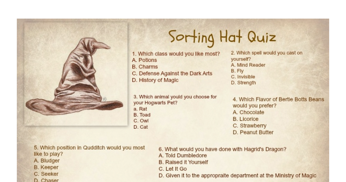sorting hat quiz
