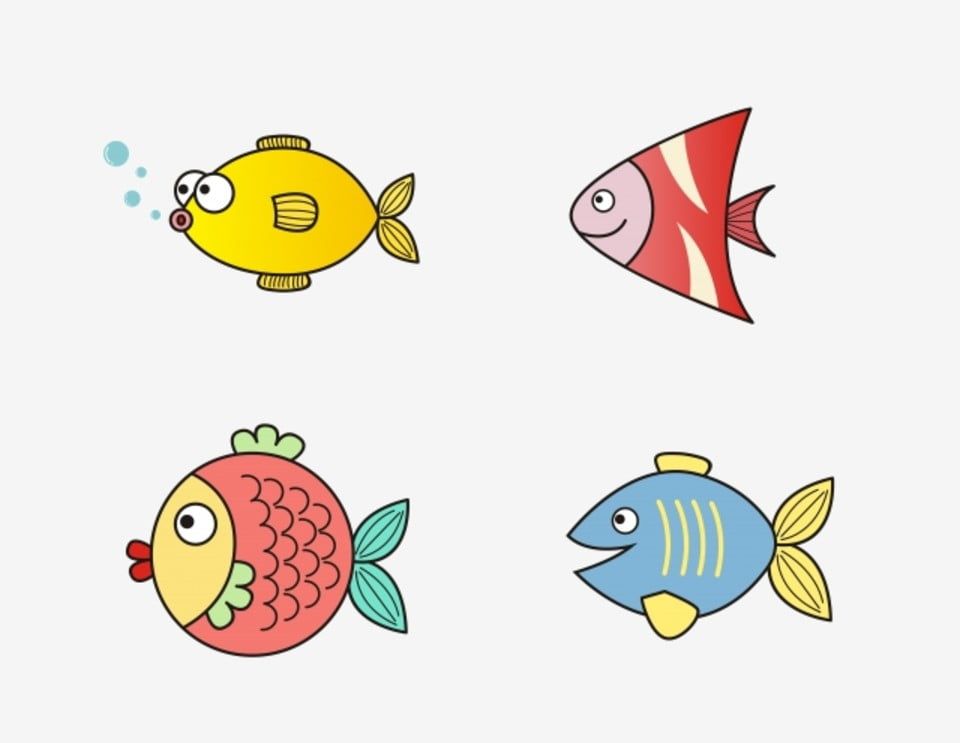 dibujo animado de peces