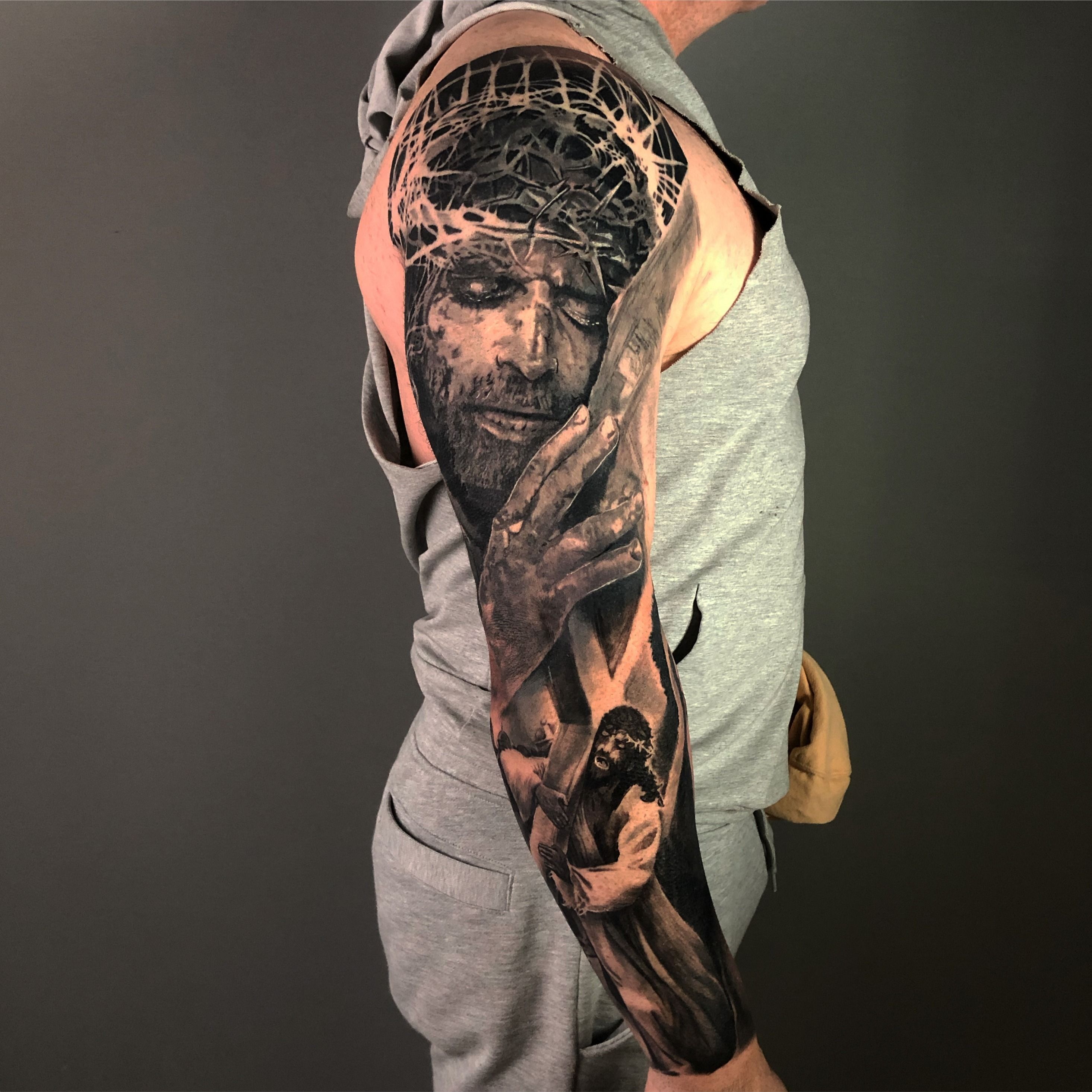 christ tattoo sleeve