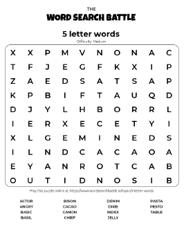 5 letter word search solver