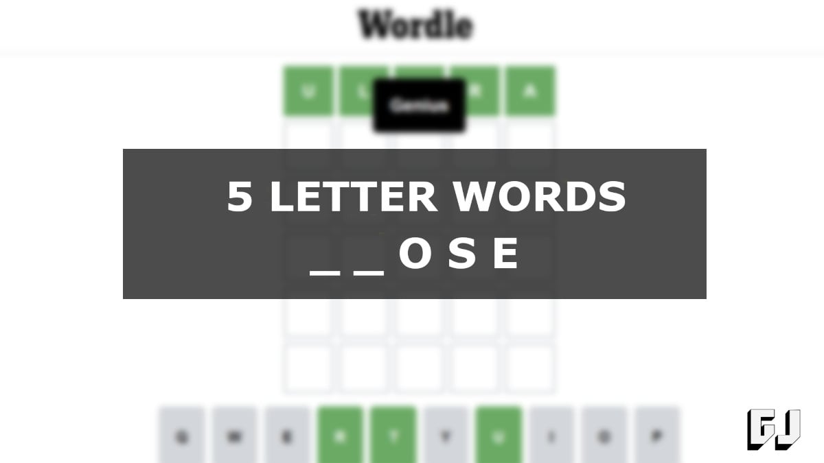 5 letter words ending ose