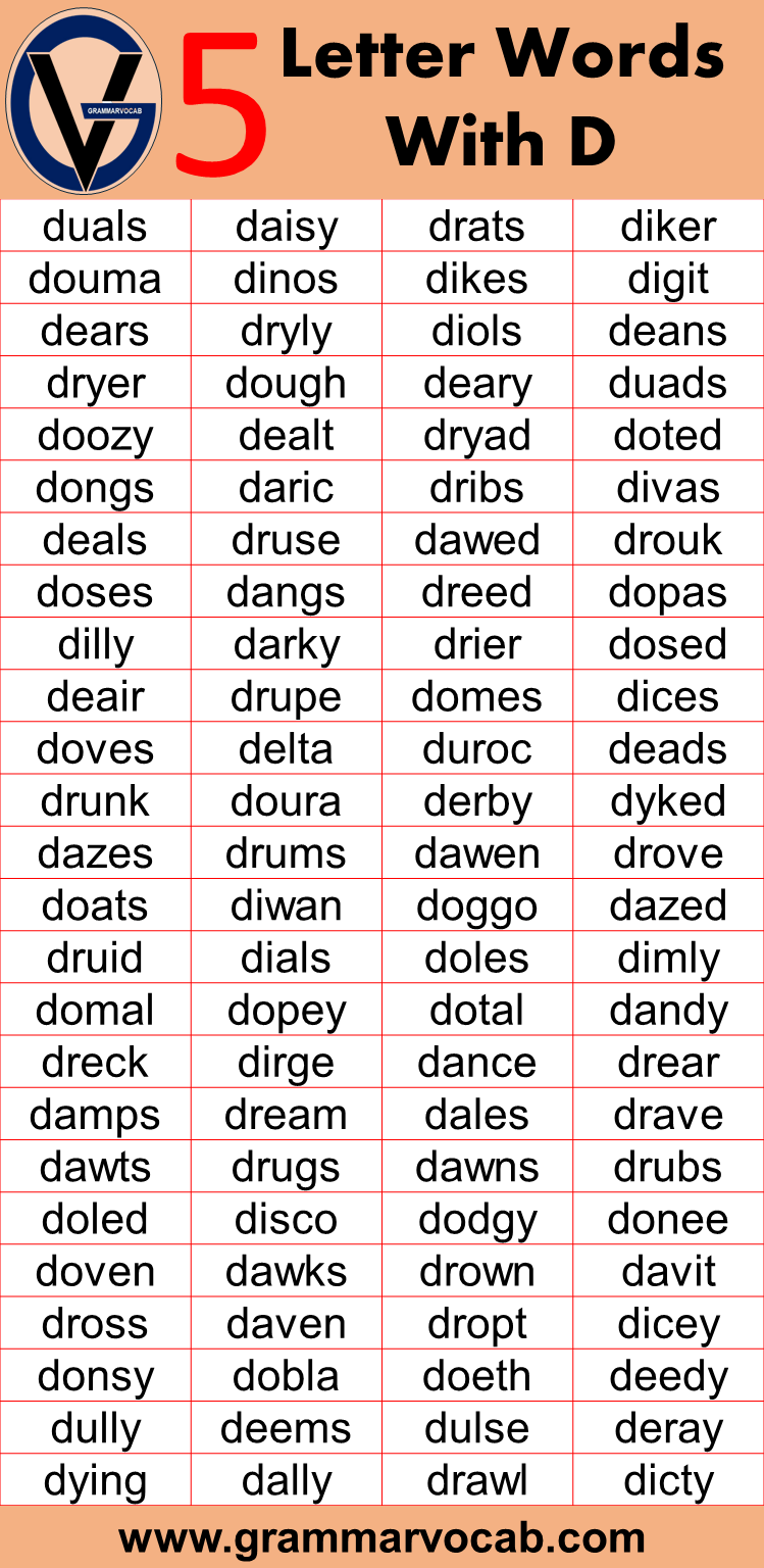 5 letter words starting with dre