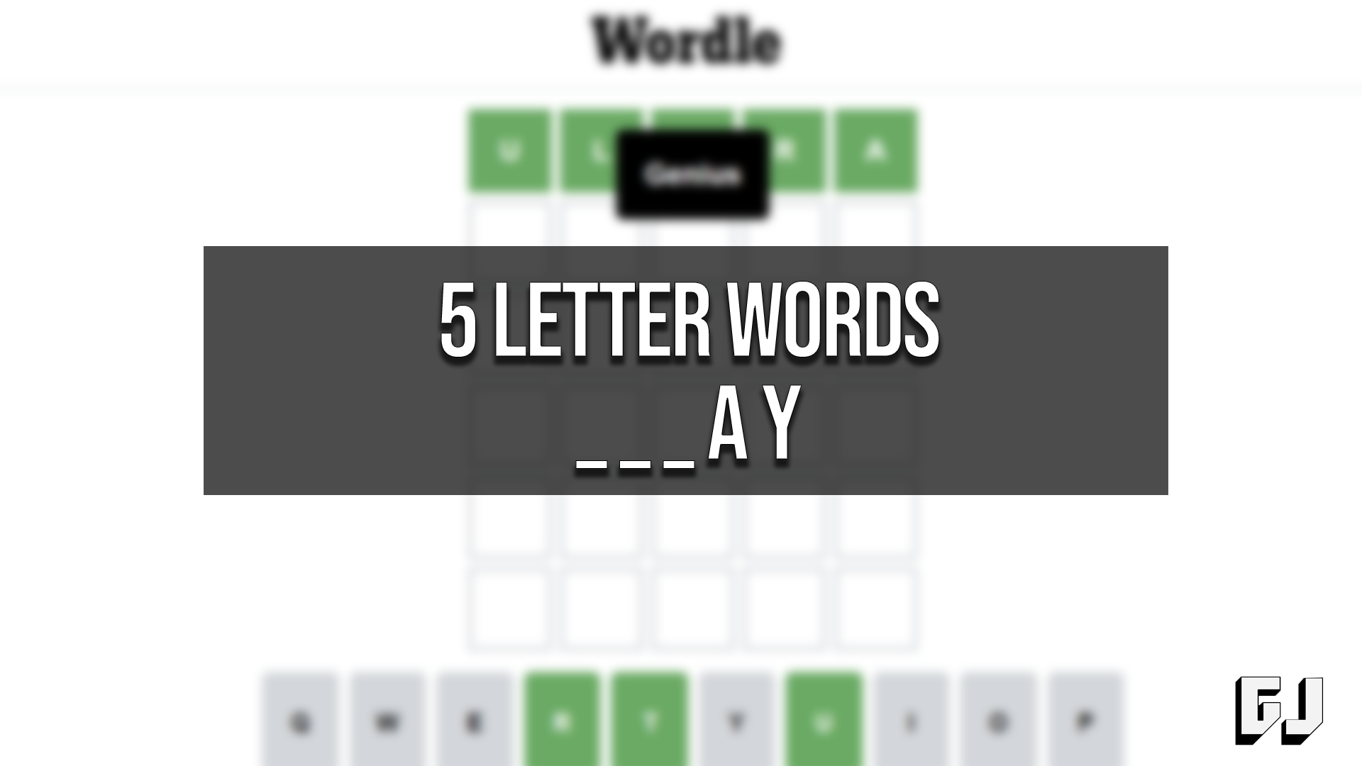 5 letter words that end with a y