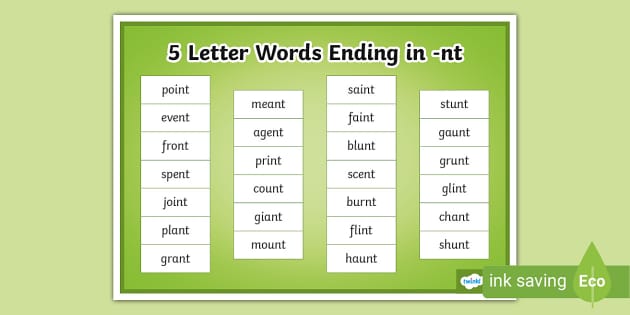 5 letter words with ect