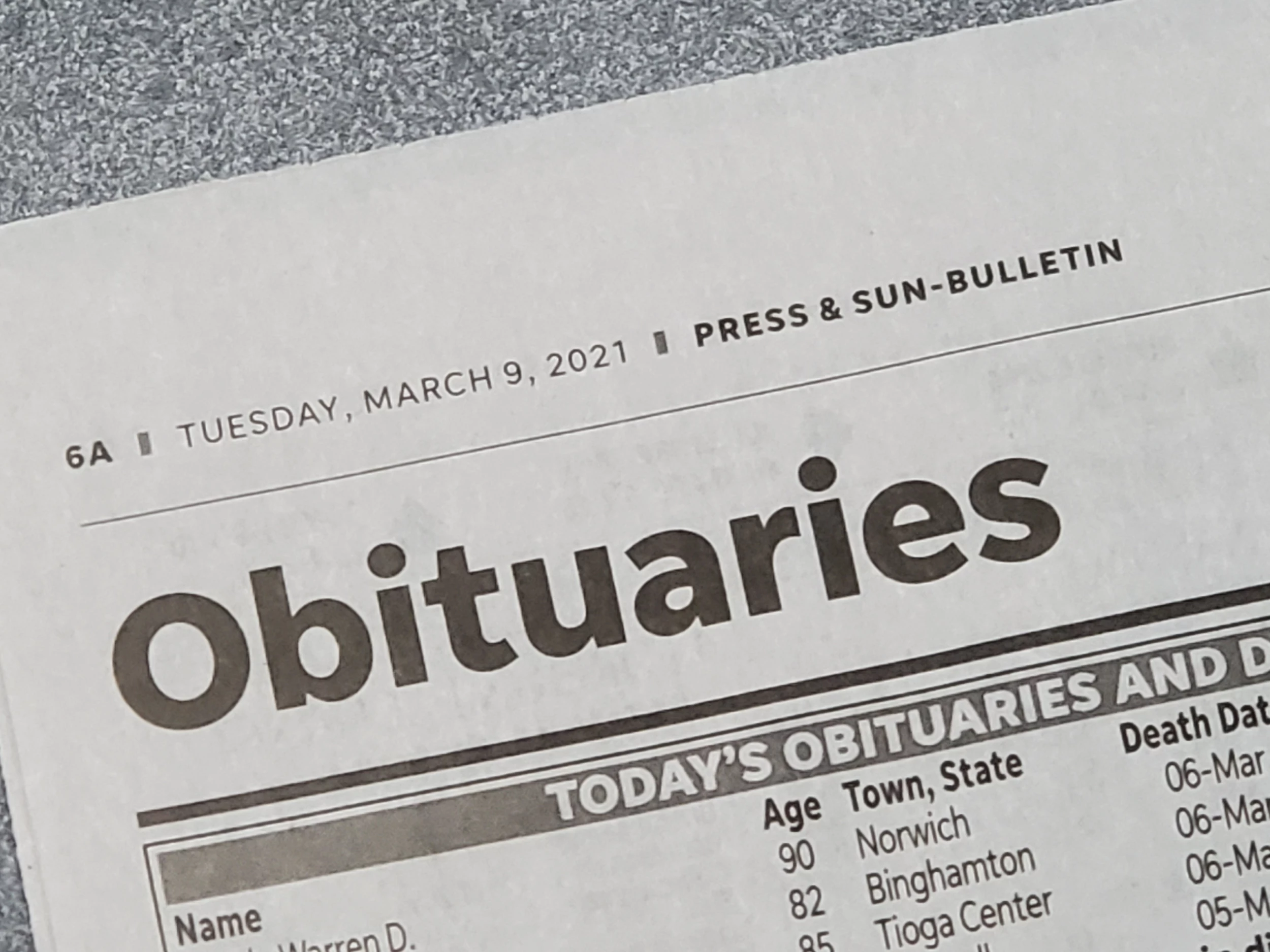 sun bulletin obituaries