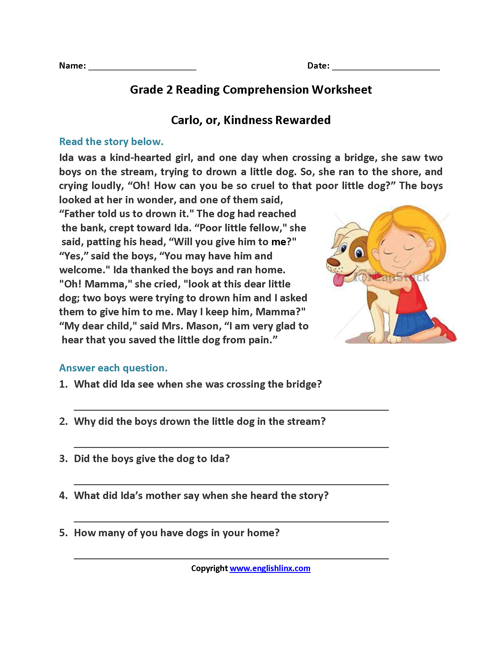 grade 2 reading worksheets pdf