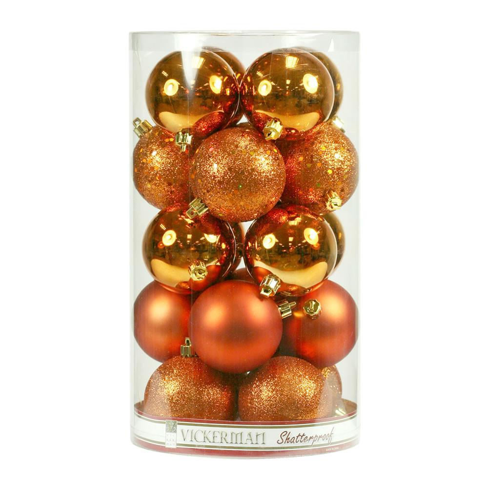 orange baubles for christmas tree