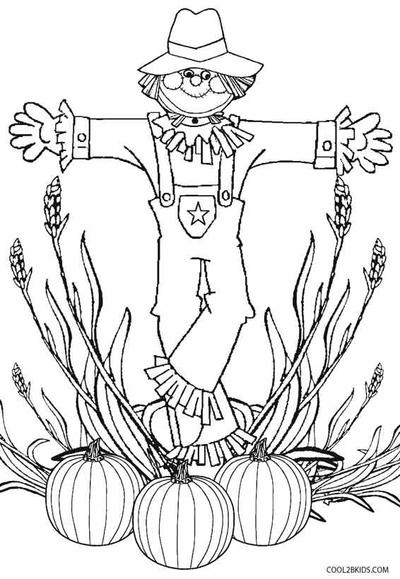 scarecrow coloring page printable