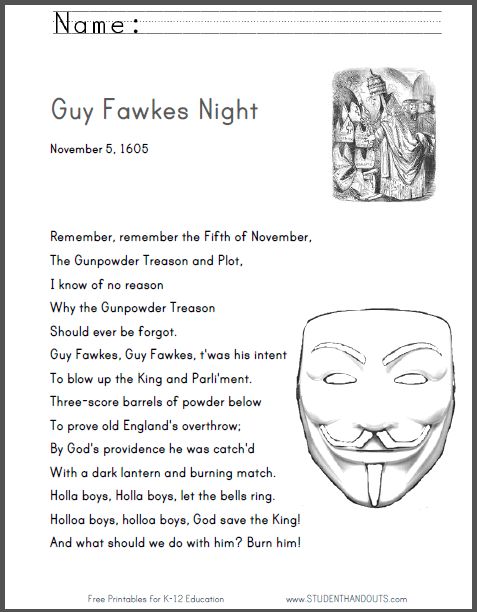 remember remember 5th november poem