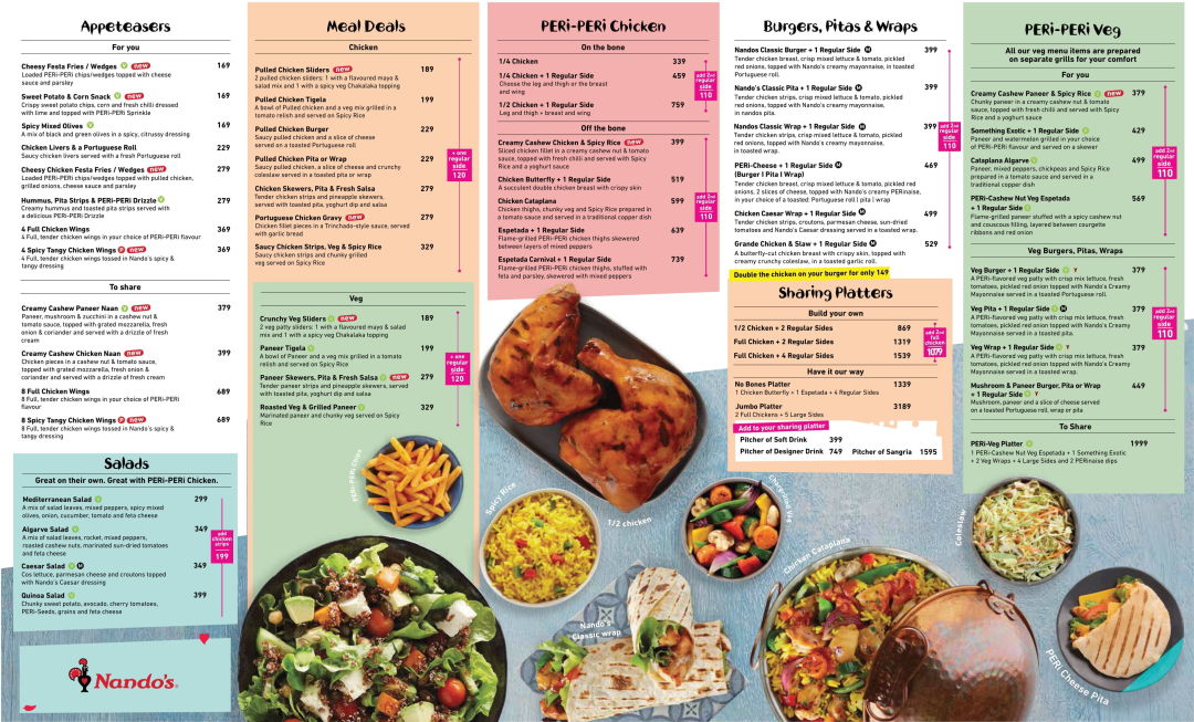 nandos menu