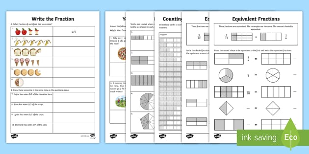 fractions year 3 worksheets