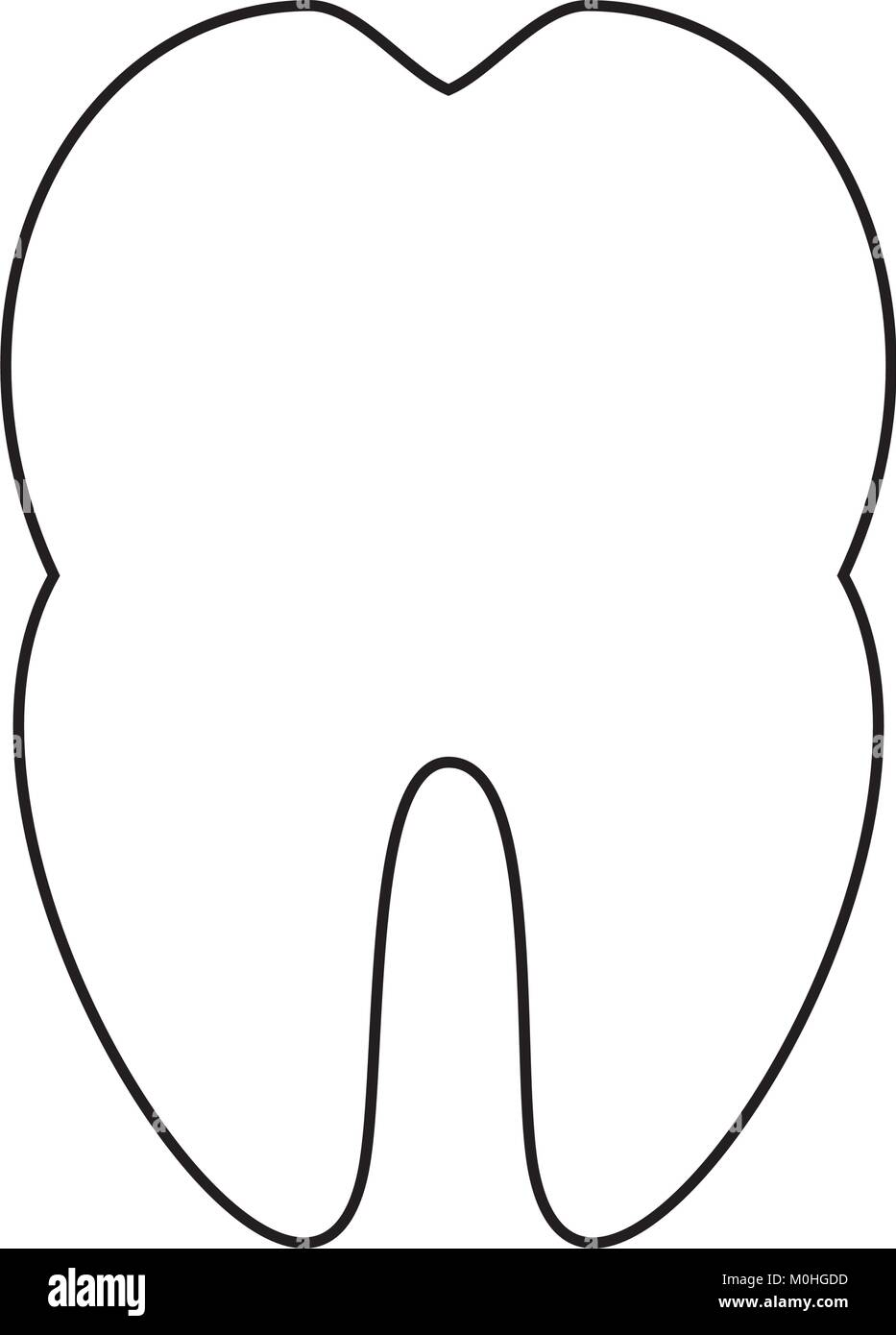 black and white tooth clipart