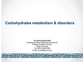 disorders of carbohydrate metabolism ppt