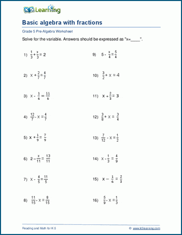 multiplying algebraic fractions worksheet