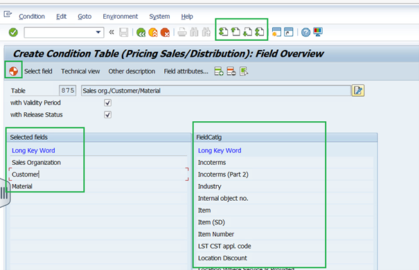 pricing condition table in sap
