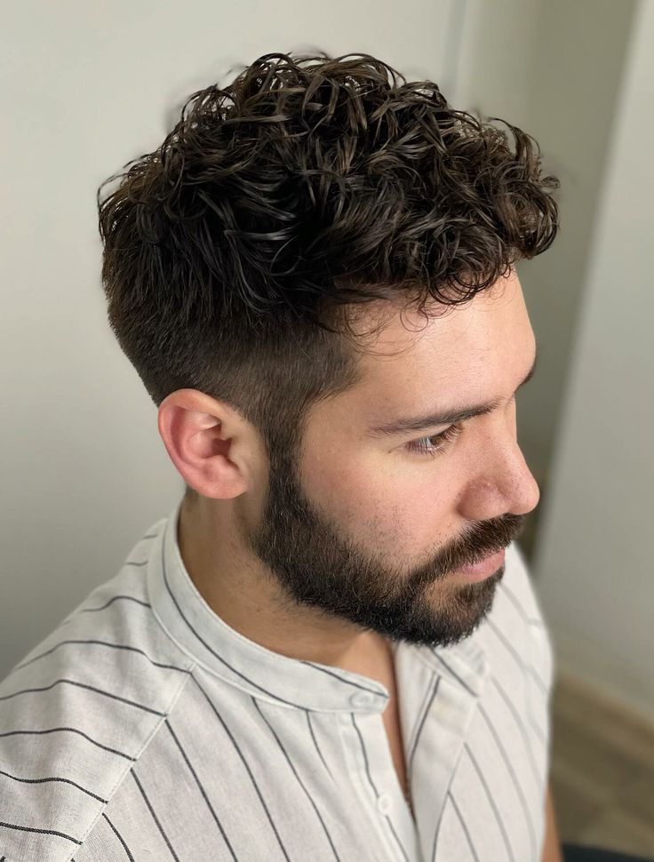 mens short hair perm